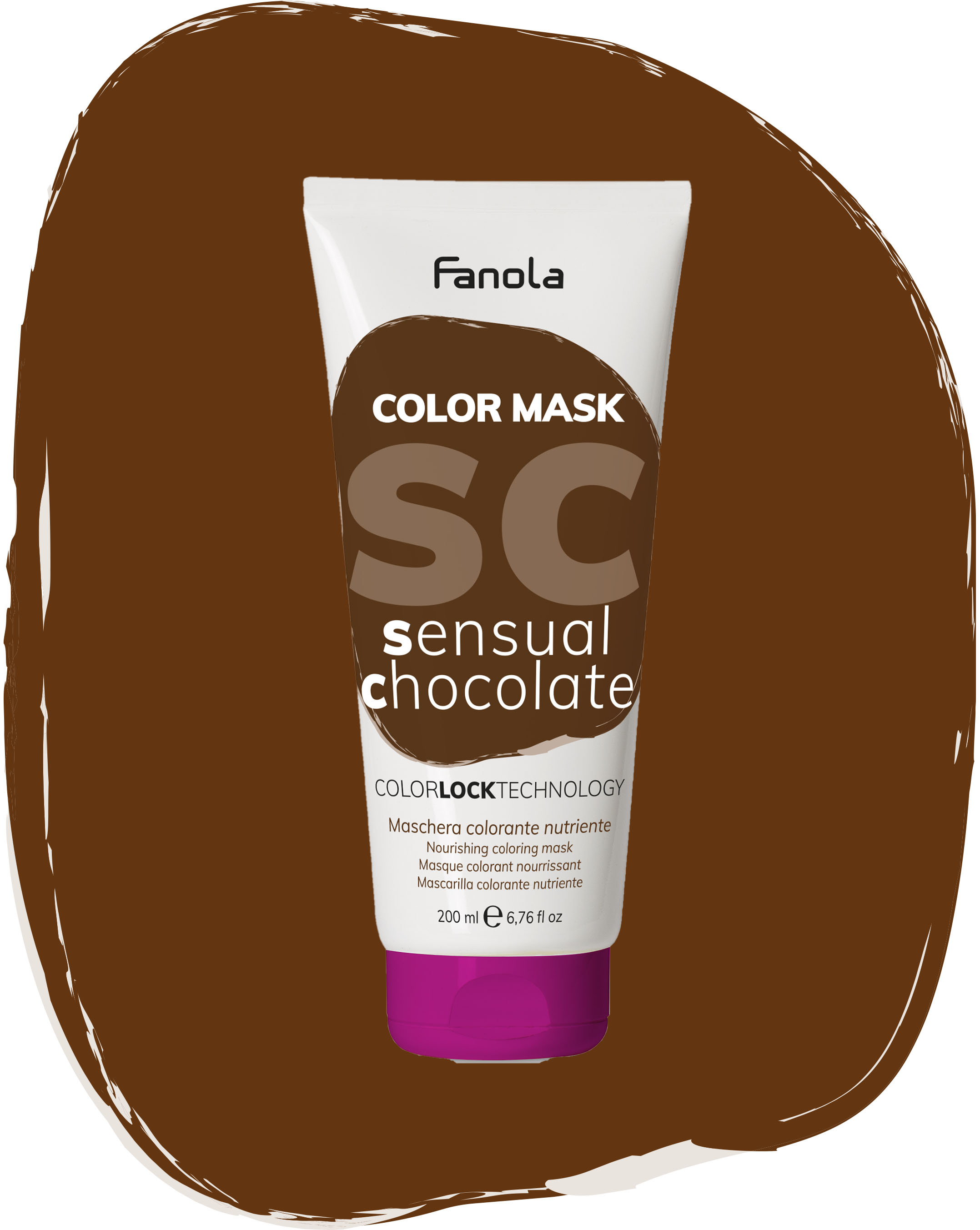 Fanola Color Mask Chocolate — зволожуюча тонуюча маска для волосся, 200 мл